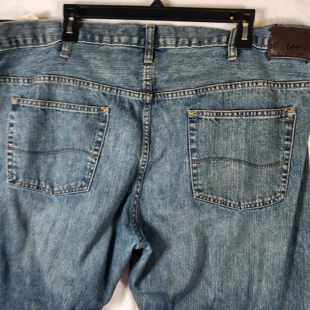 Lee Dungarees Jeans 42x32 Relaxed Fit Bootcut Blue Denim Classic‎ Straight Leg